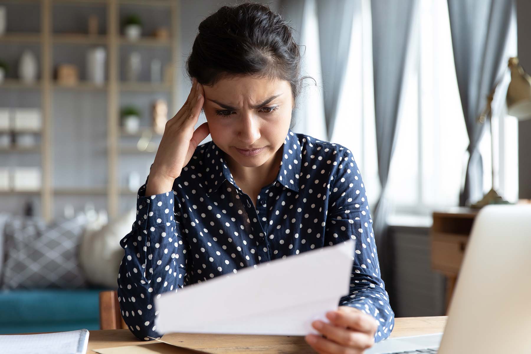 Person looking at medical debt